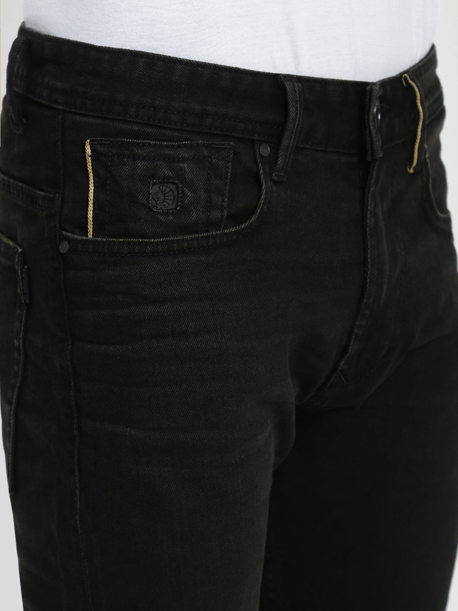 Vintage Carbon Black Slim Straight Fit Selvedge Jeans