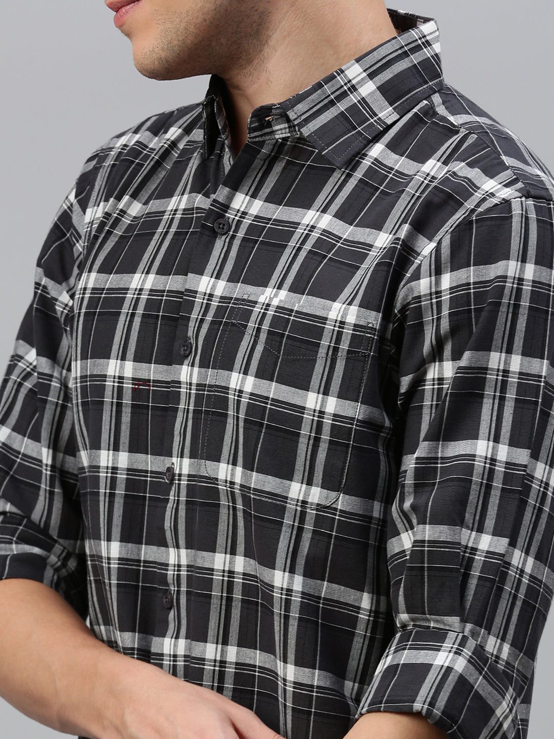 Cotton Checks Full Sleeves Shirt With Pocket