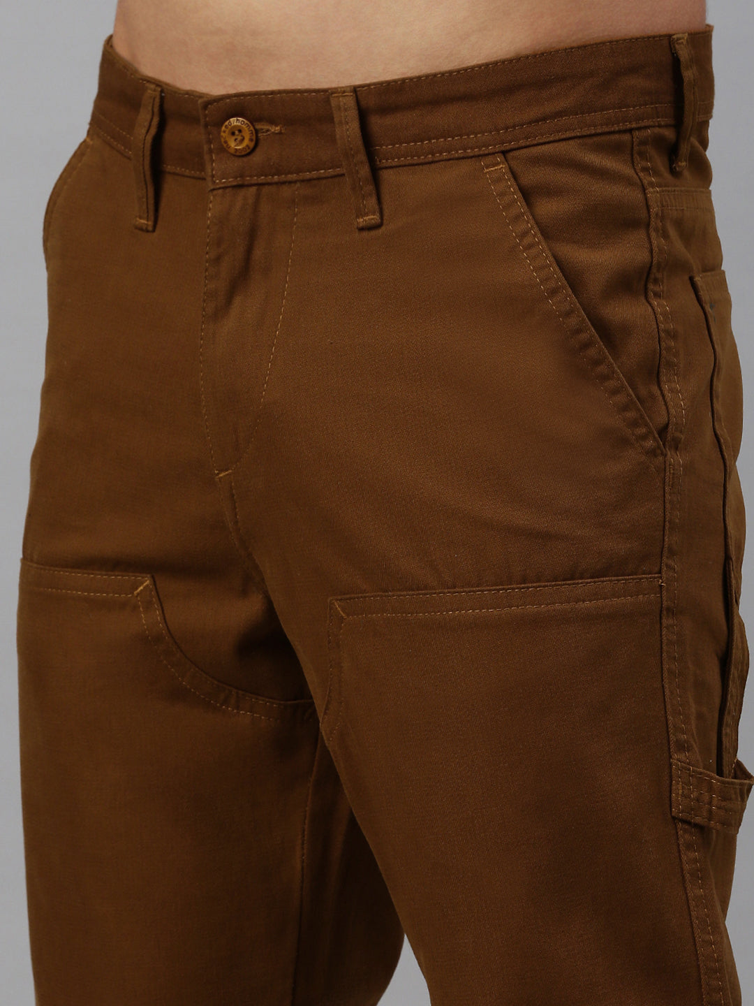 Camel Straight Fit Men’s Cotton Pants