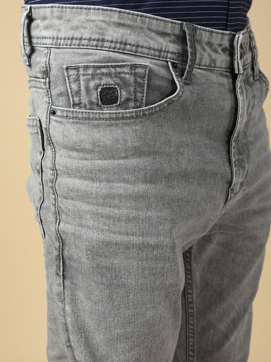 Light Gray Slim Fit Stretchable Jeans