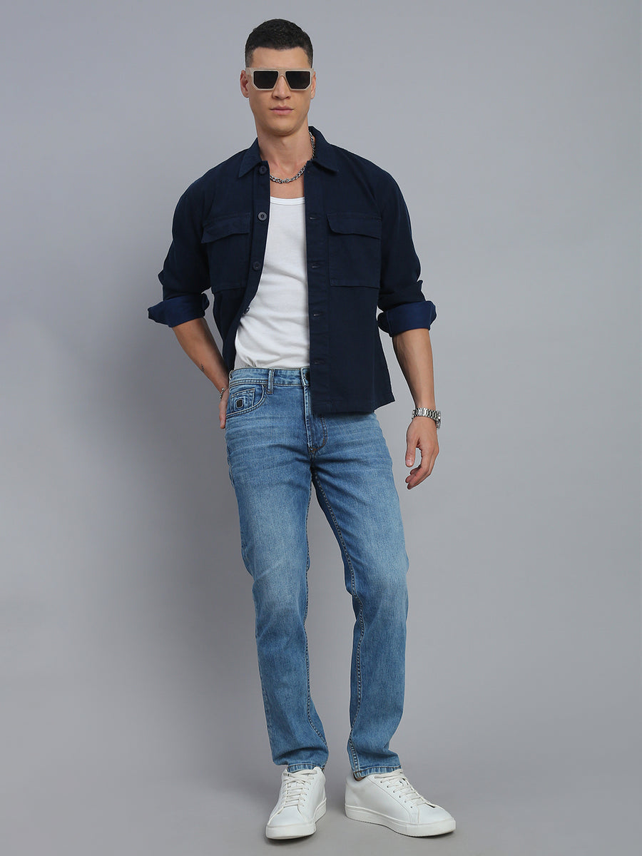 Mild Blue Comfort Fit Stretchable Jeans