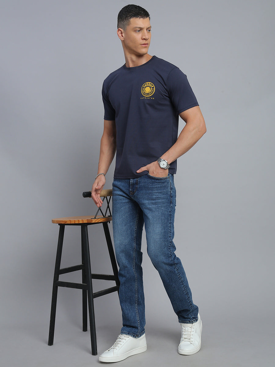 Mild Blue Regular Straight Fit Stretchable Jeans
