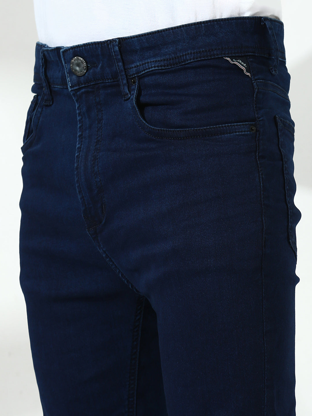 Navy Blue Raw Wash Skinny Fit Jeans