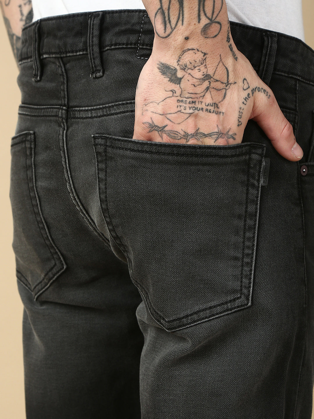 Dark Gray Slim Fit Stretchable Jeans