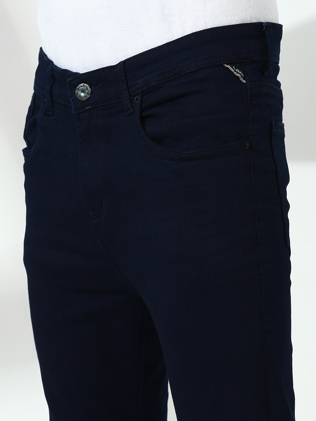 Navy Blue Raw Wash Skinny Fit Jeans