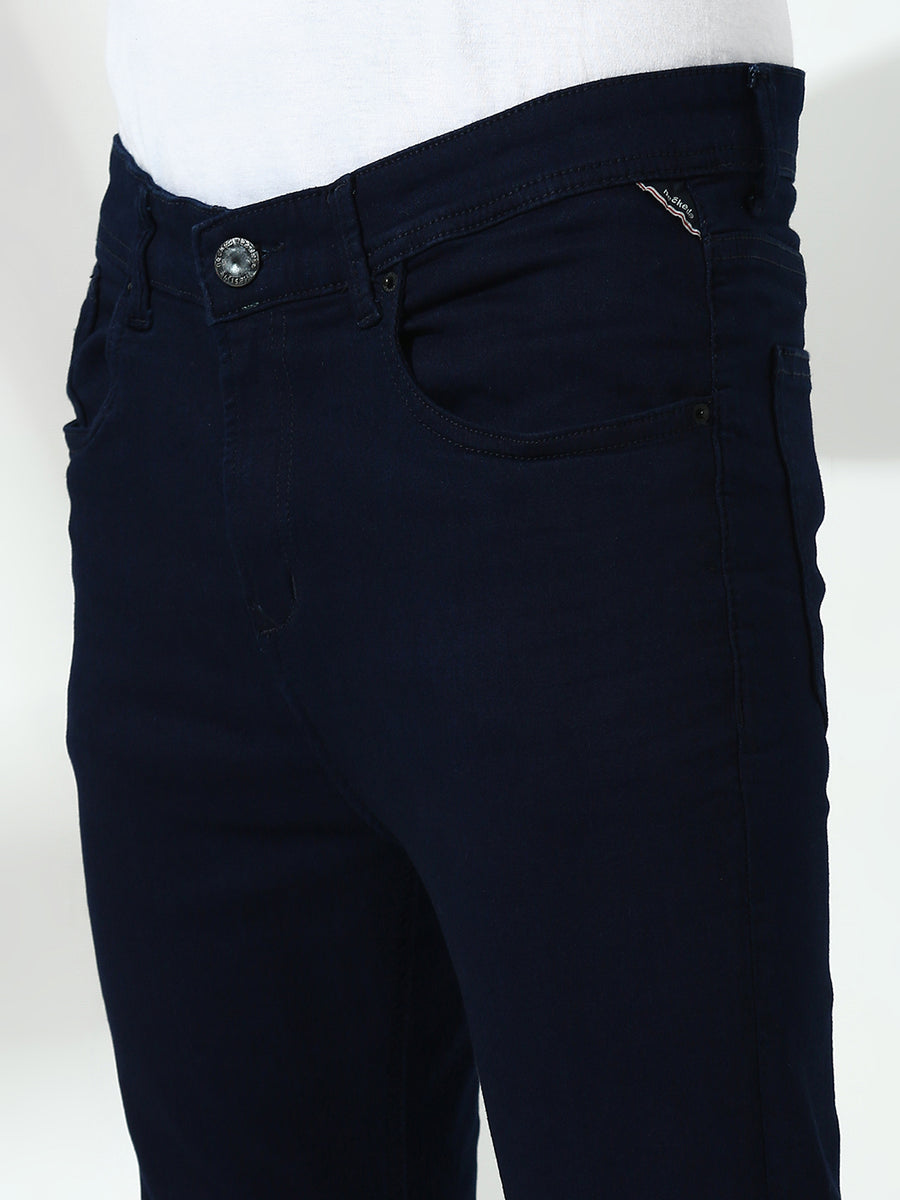 Navy Blue Raw Wash Skinny Fit Jeans