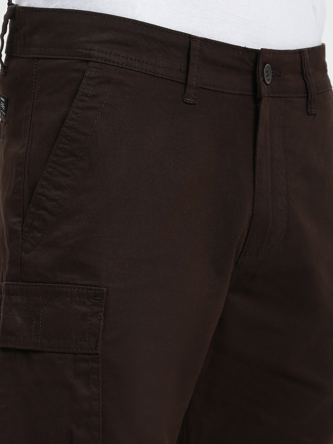 Dark Coffee  Detachable Convertable Regular Fit Cargo Paint