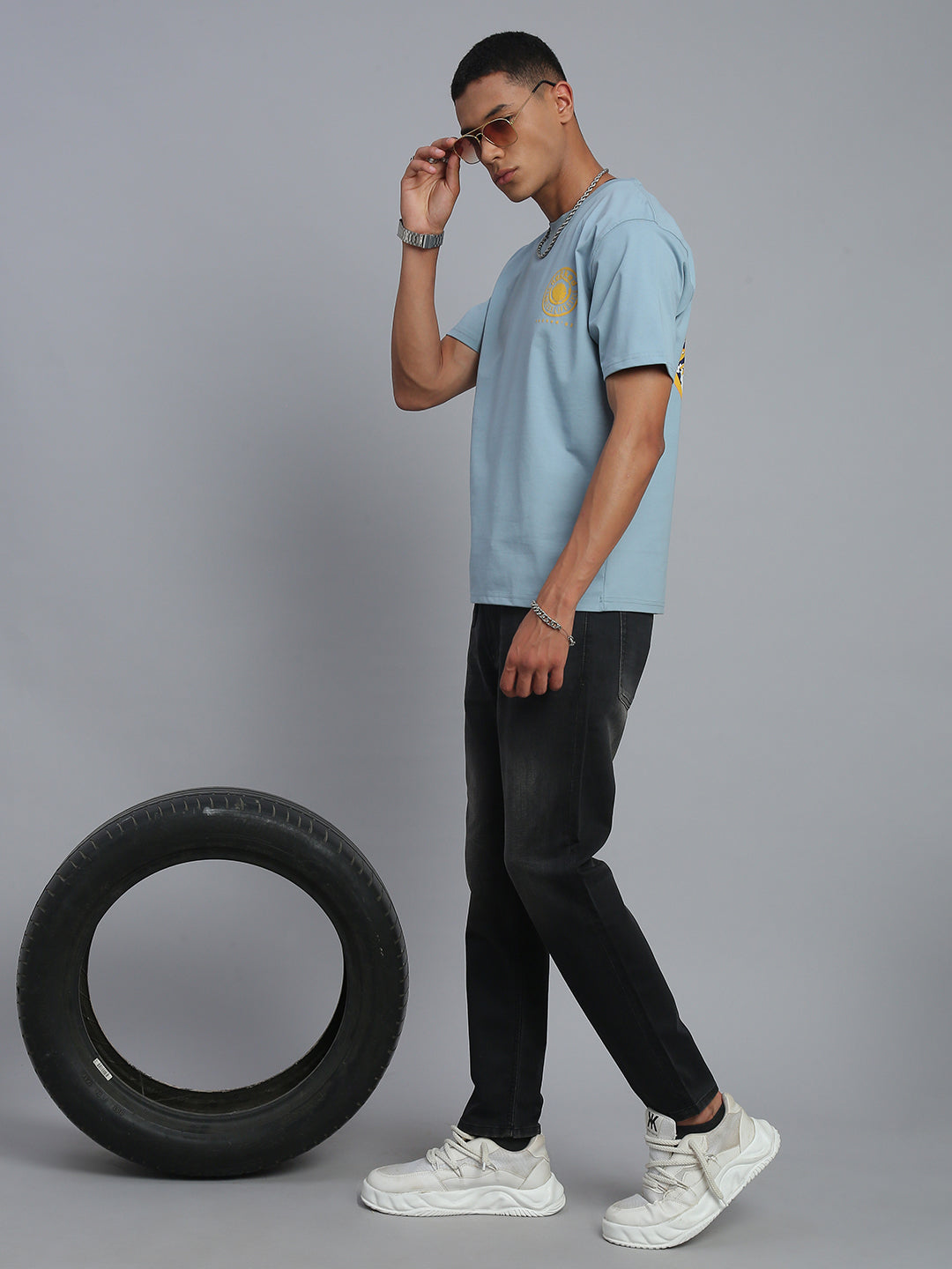 Aqua Blue Polo Cotton T-Shirt