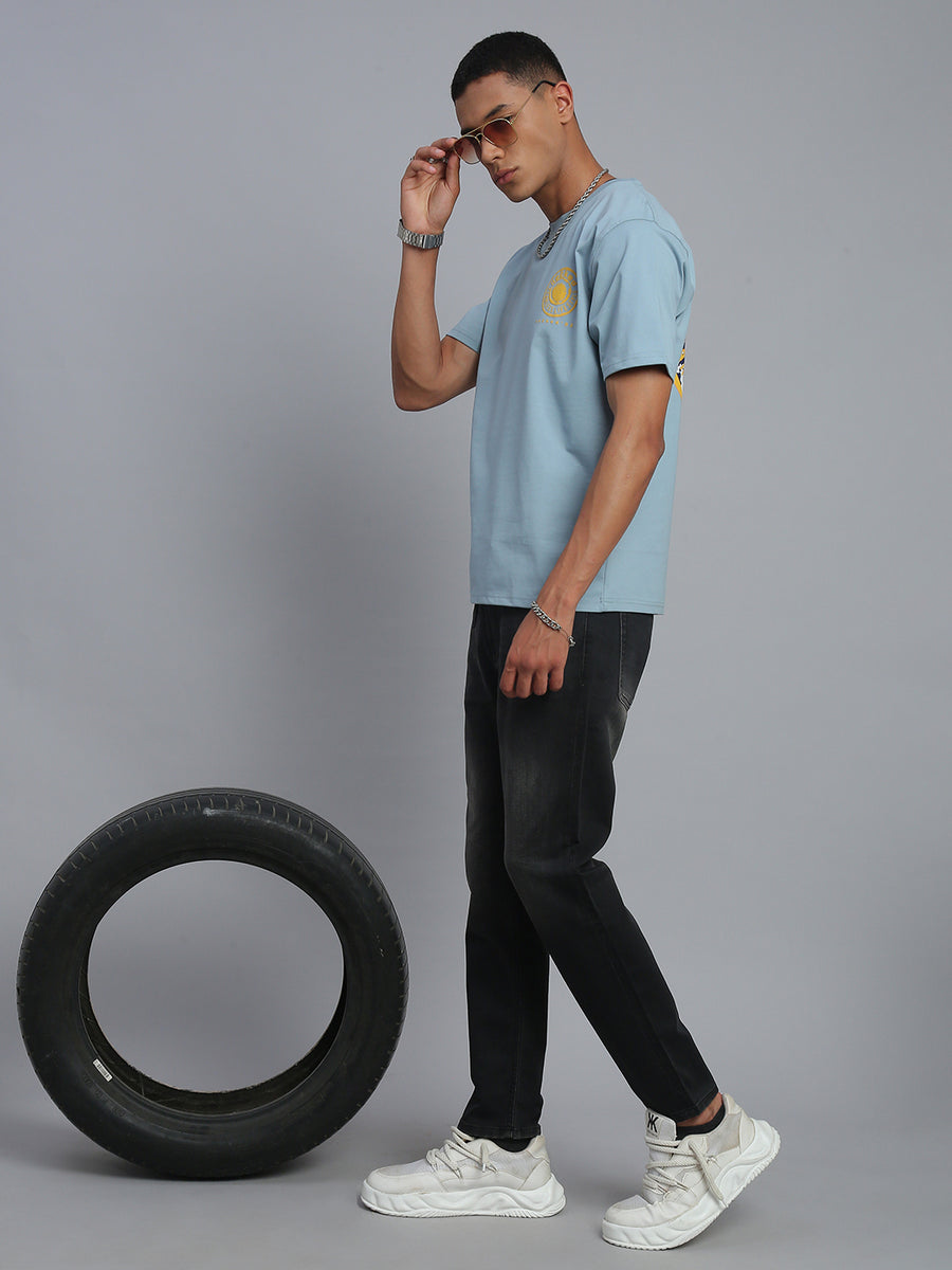 Aqua Blue Polo Cotton T-Shirt