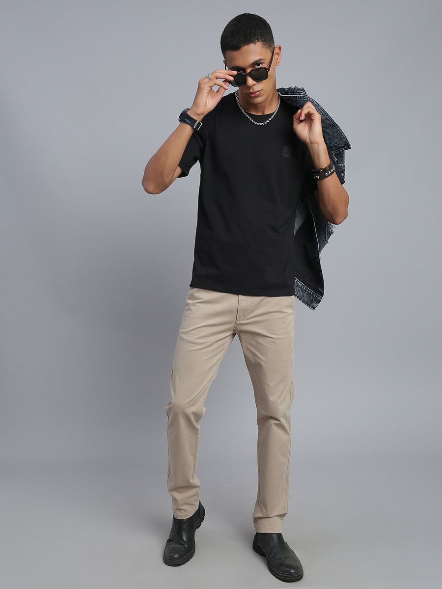 Beige Comfort Slim Fit Chinos Paint