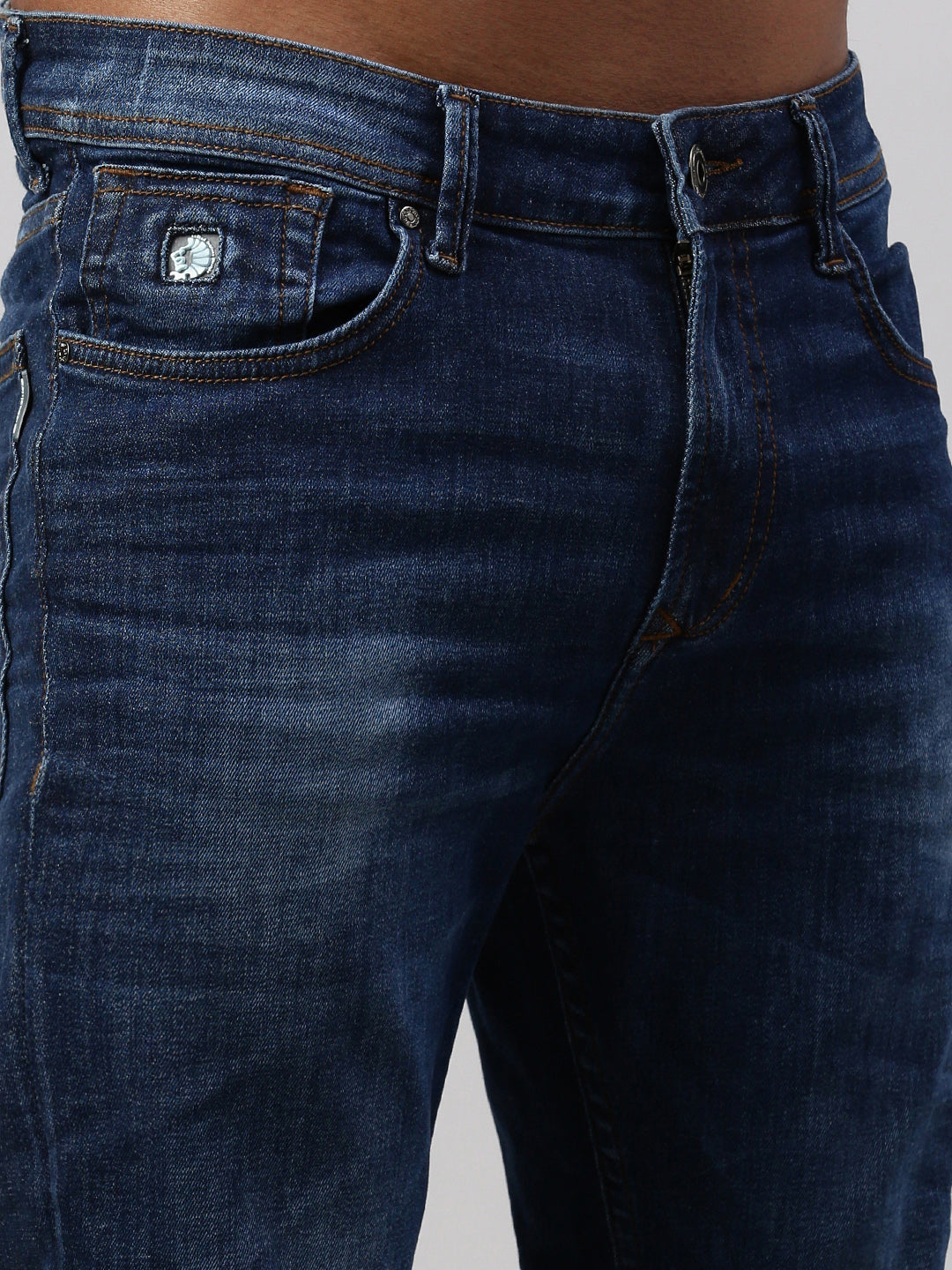 vintage blue low rise skinny straight jeans