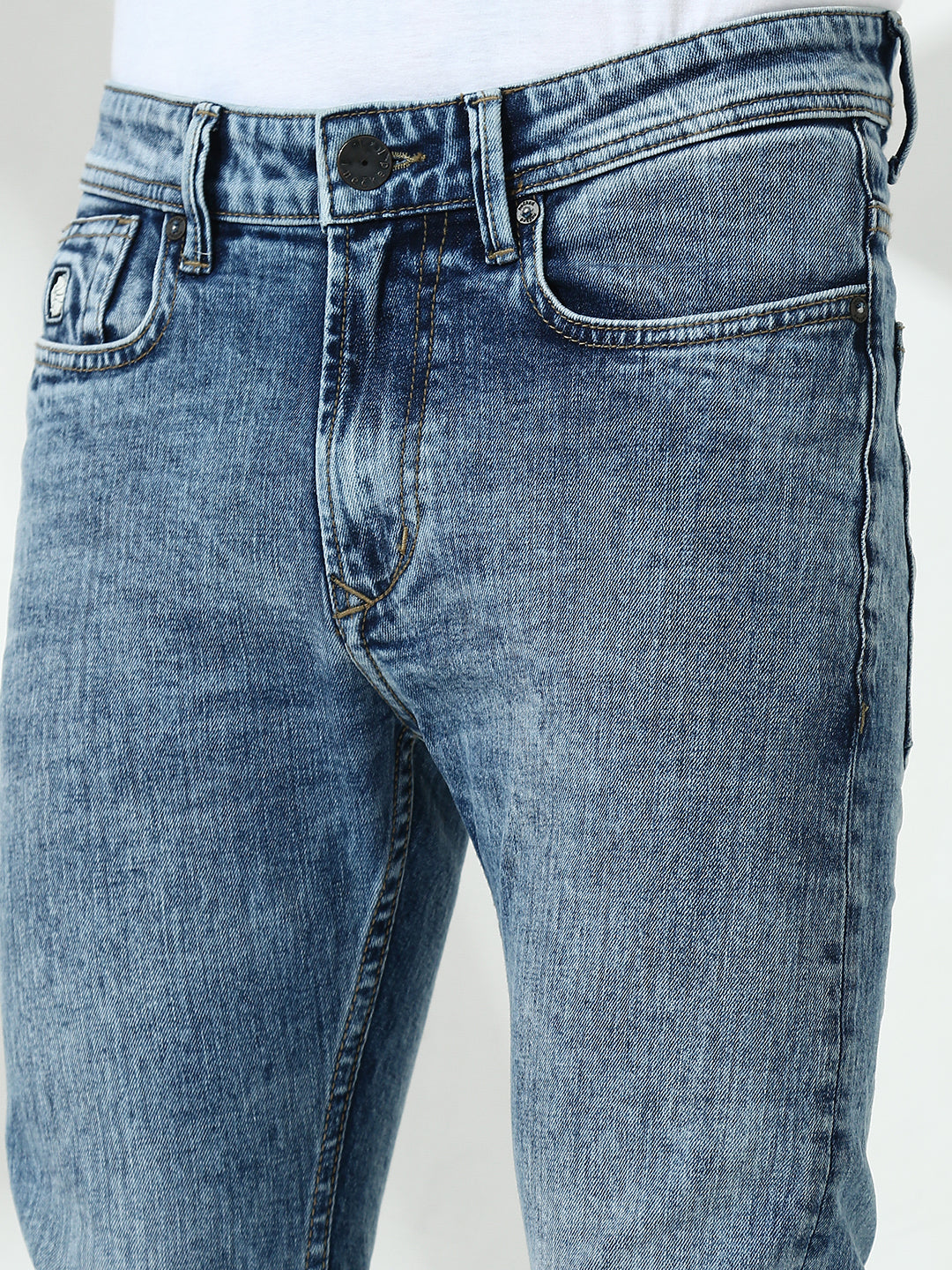 Light Blue Stretch Trapped Fit Jeans