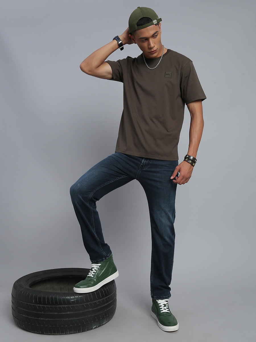 Blue Vintage Regular Straight Fit Stretchable Jeans
