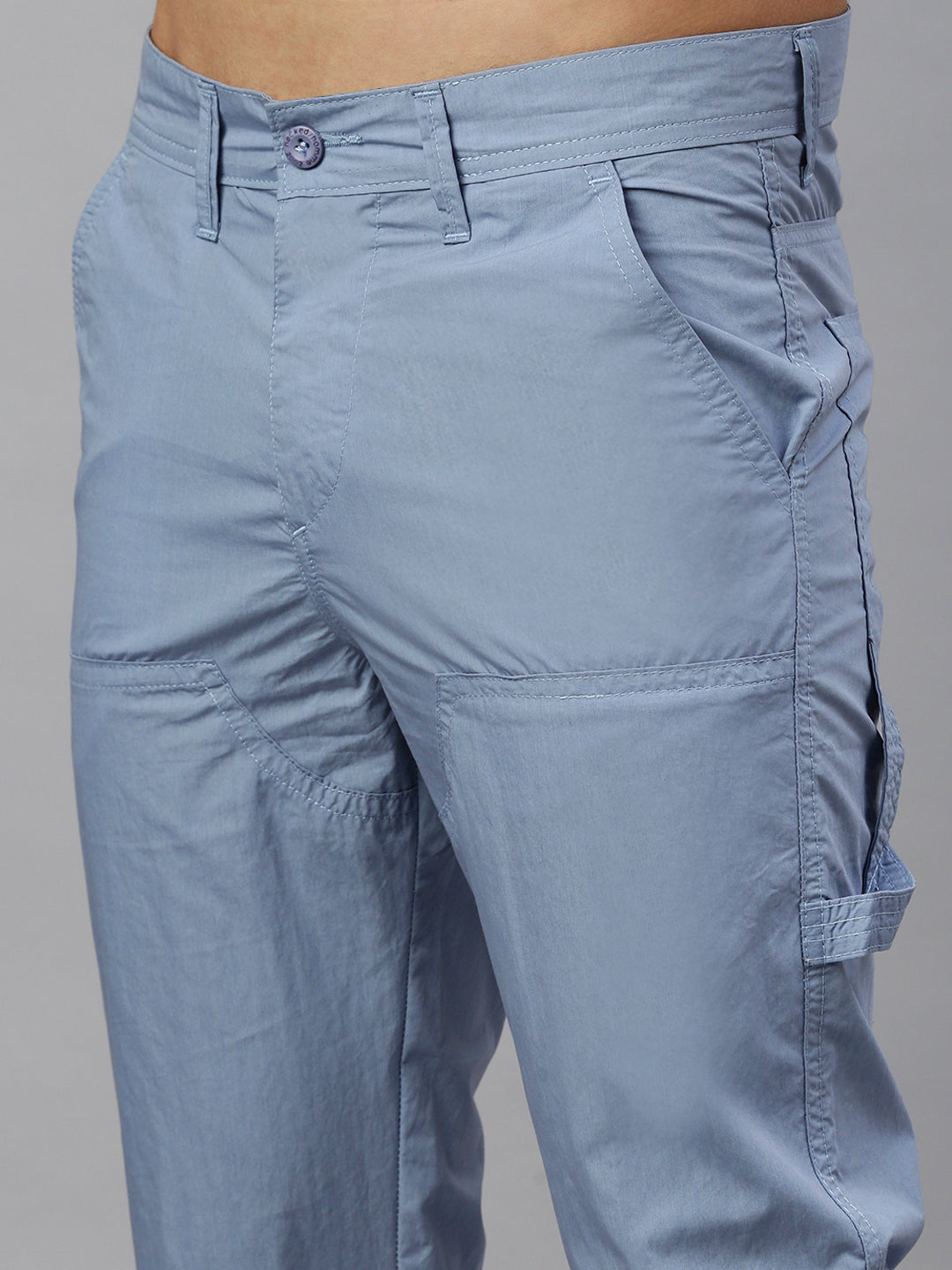 Sky Blue Straight Fit Men’s Cotton Pants