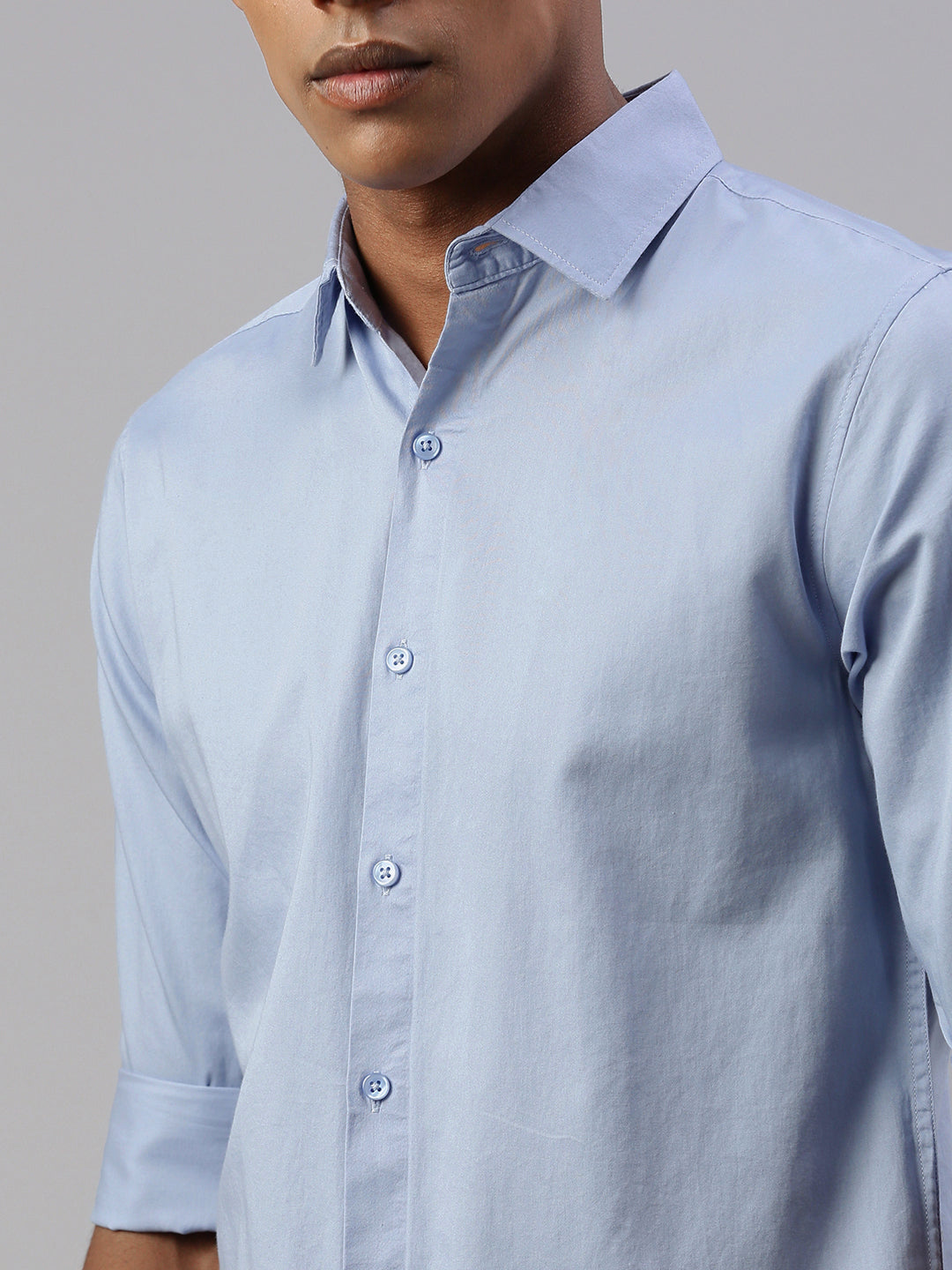 Sky Blue Full Sleeve Shartin Shirt Without Pocket