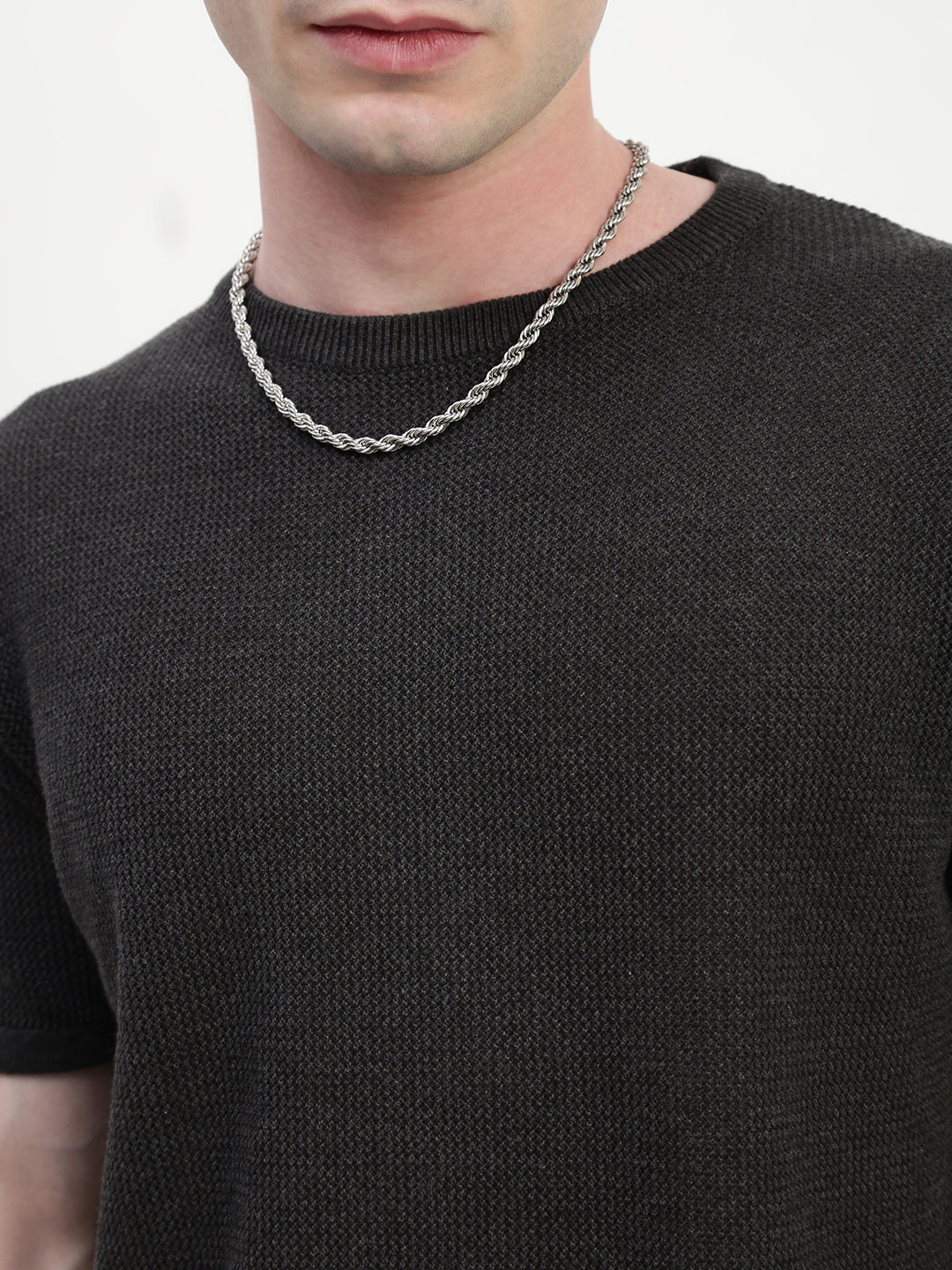 Polo See Through Black Cotton T-Shirt