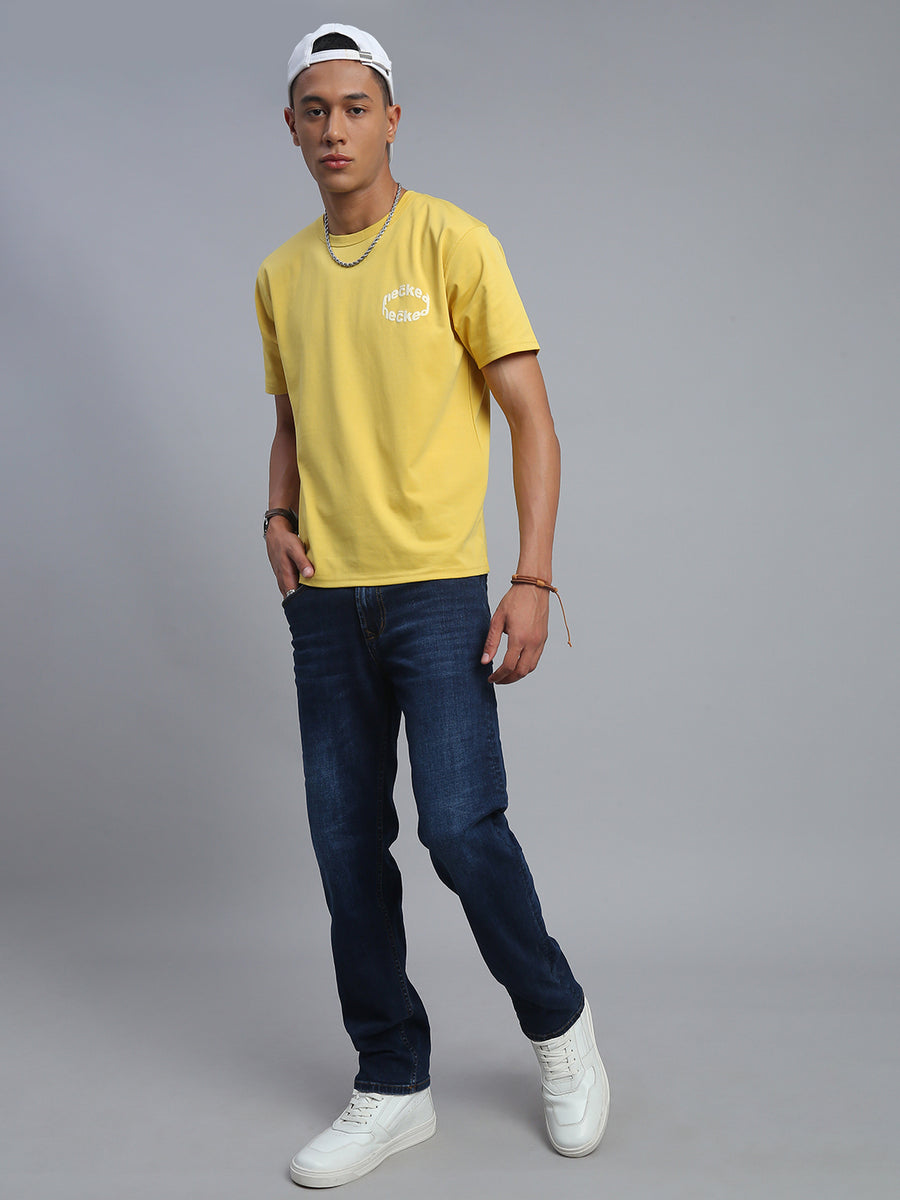 Dark Blue Regular Straight Fit Stretchable Jeans
