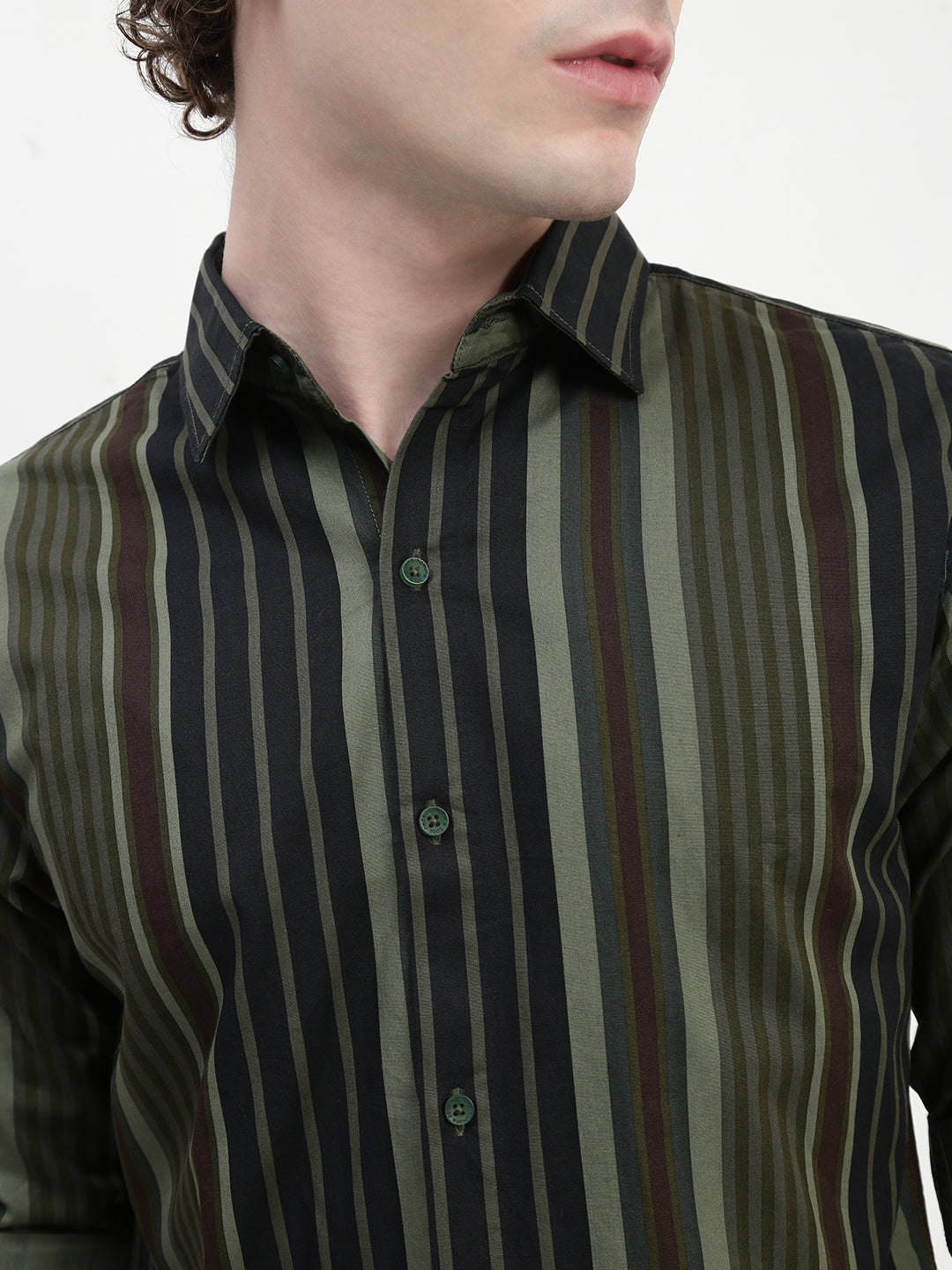 Stripe Full Sleeve Slim Fit Shirt Without Pocket