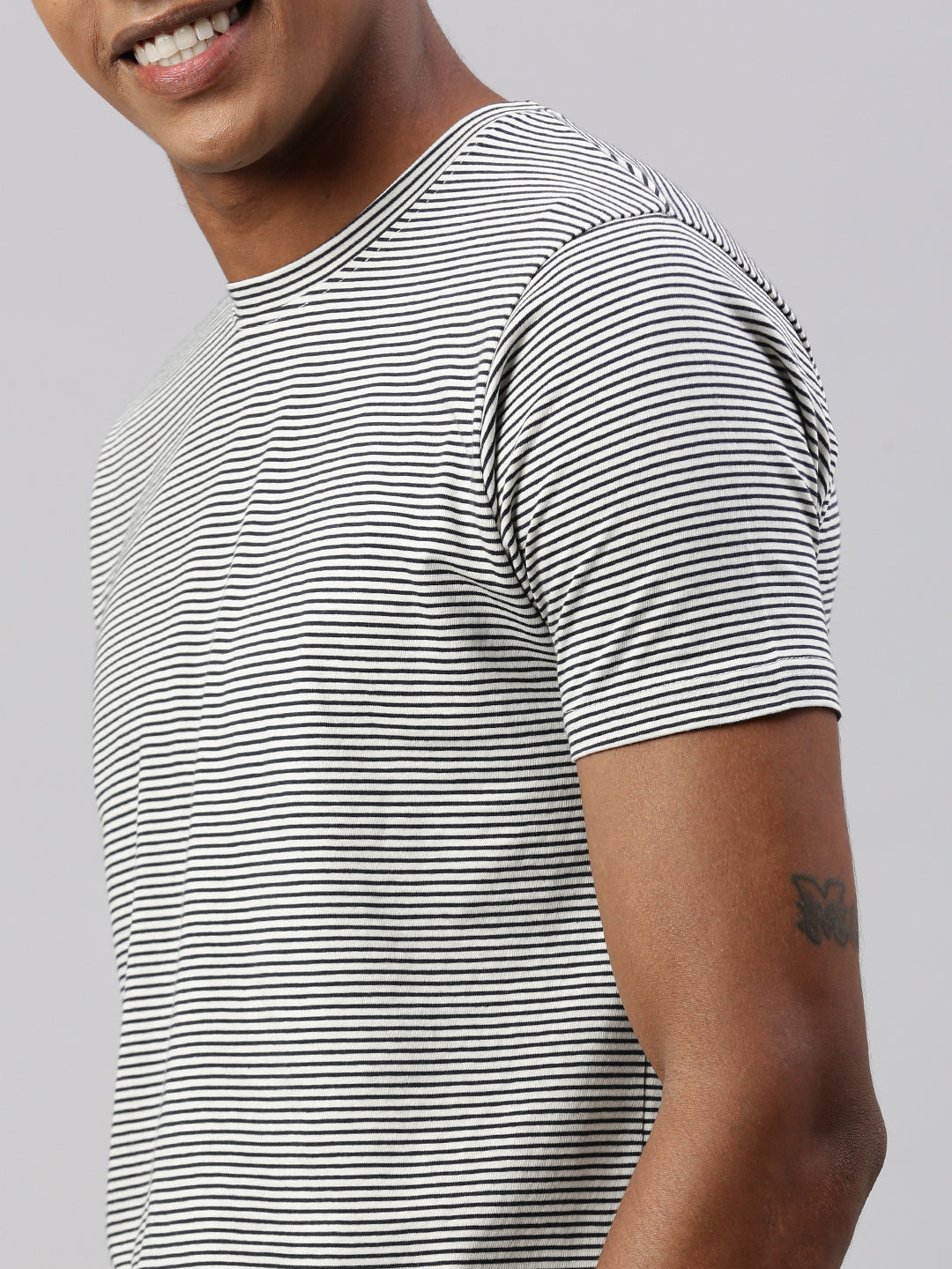 Stripe Half Slim Fit T-Shirt