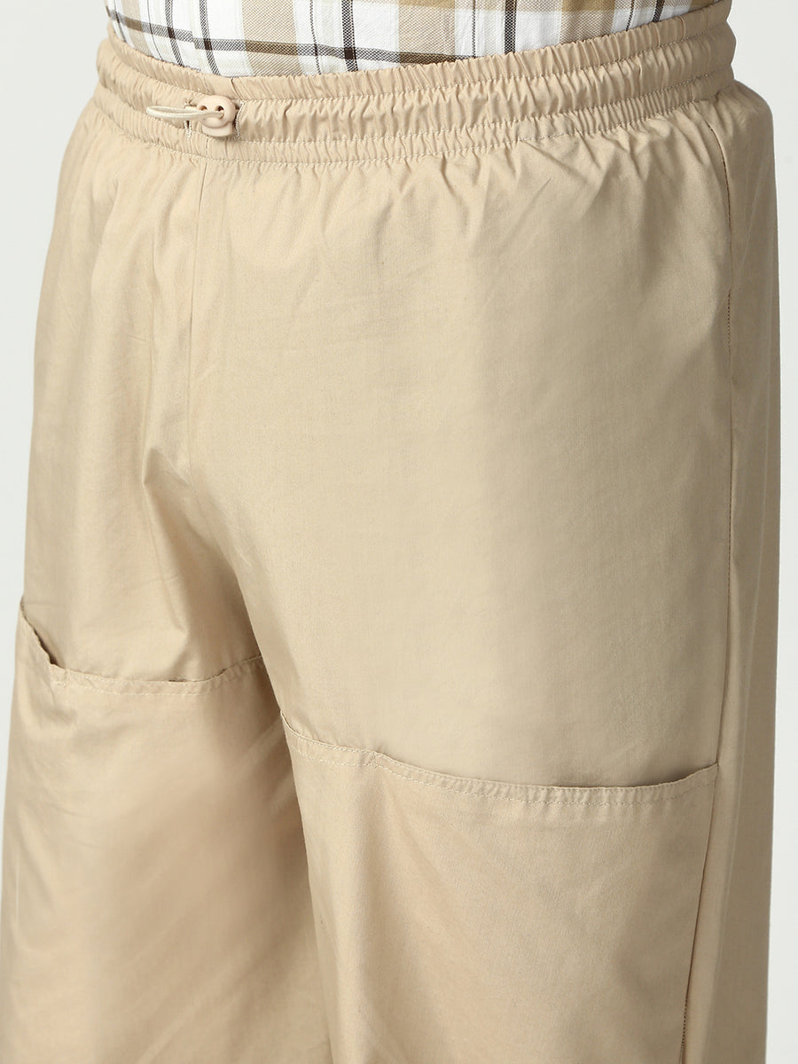Beige Parachute Cotton Pant