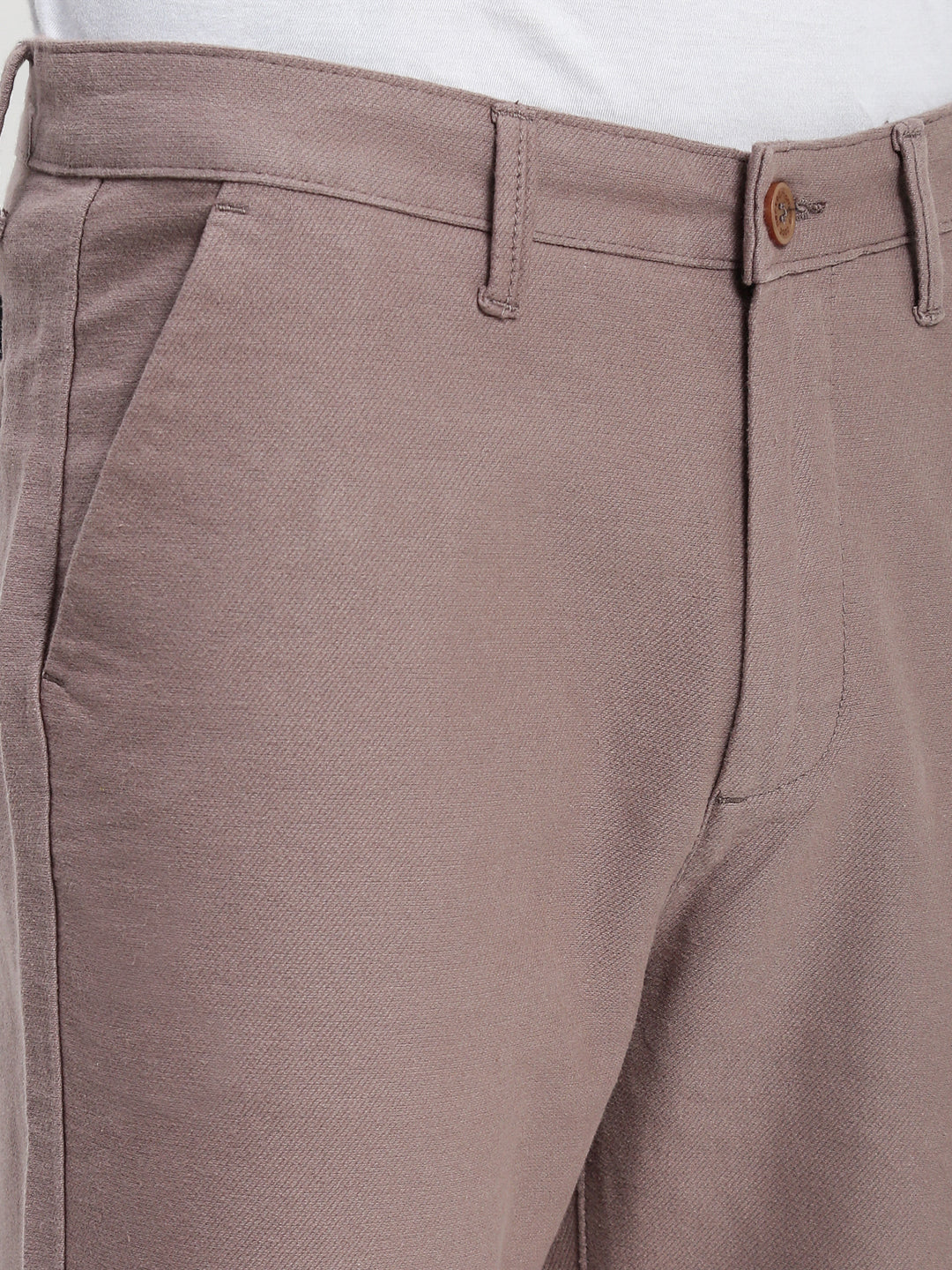 Peach Blush Relax Fit Cross Pocket Drill Linen Pants