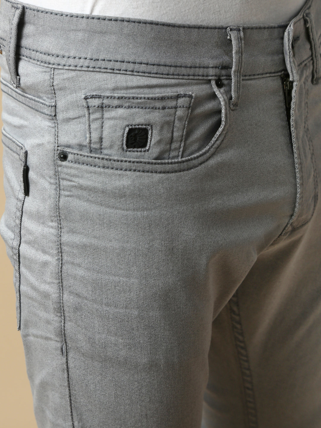 Mild Gray Slim Fit Stretchable Jeans