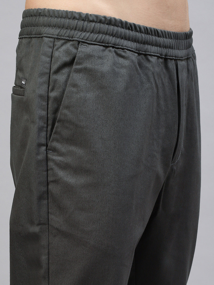 Gray Slim Fit Men’s Cotton Pants