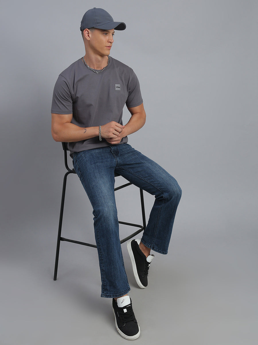 Smoke Grey Polo Cotton T-Shirt