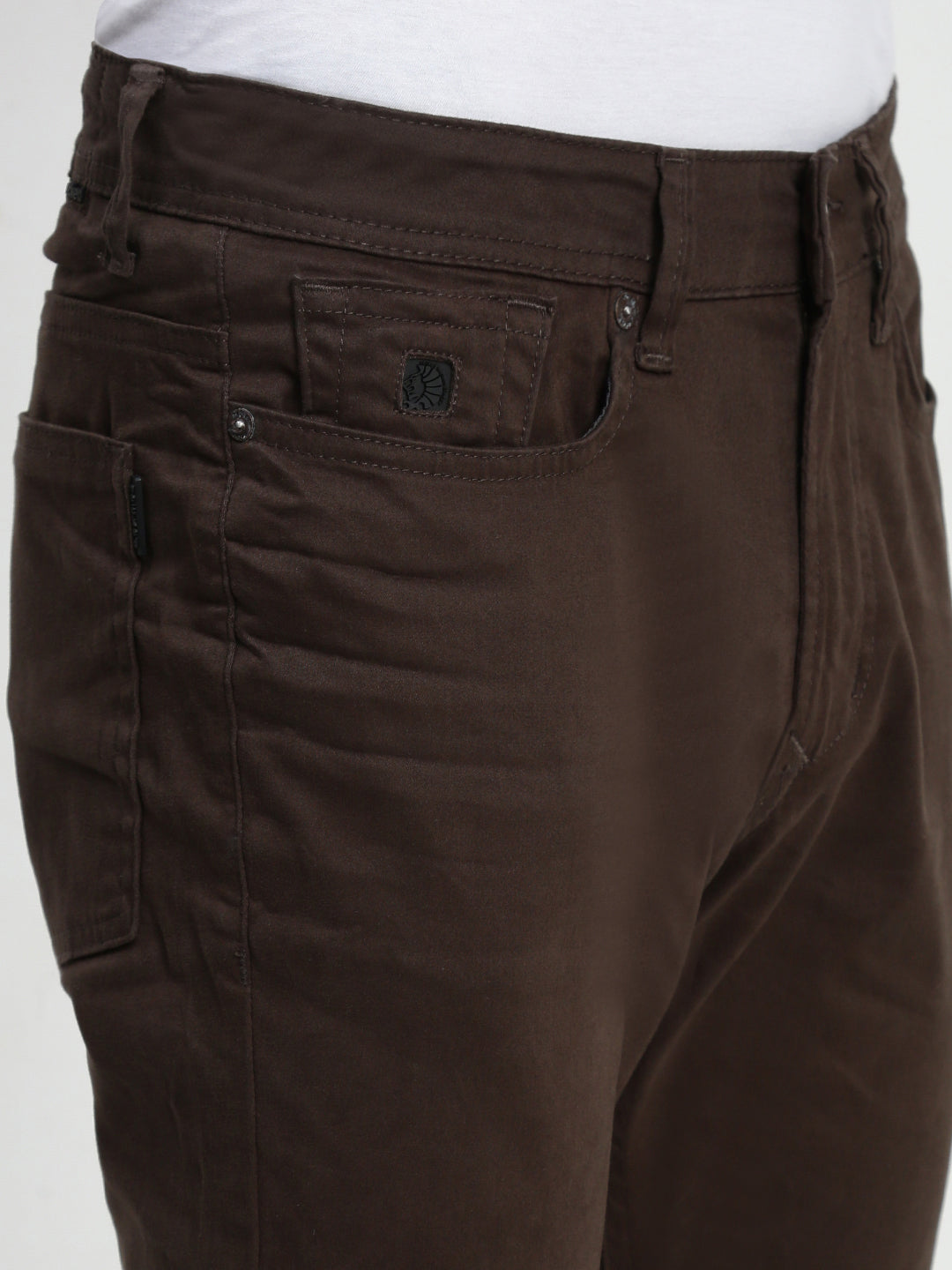 Dark Gray Slim Fit Satin Cotton Pants