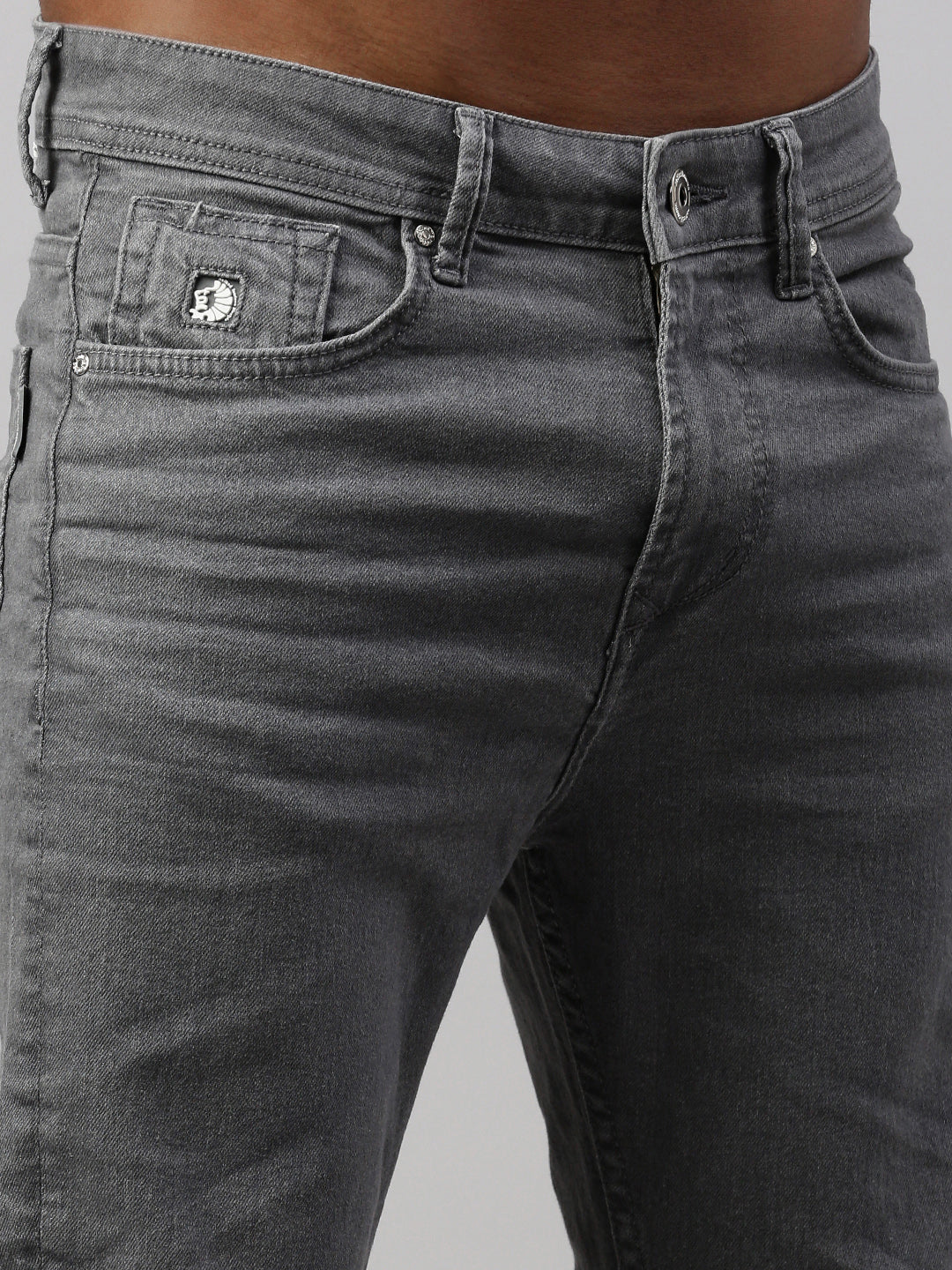 Gray Raw Wash Bootcut Jeans