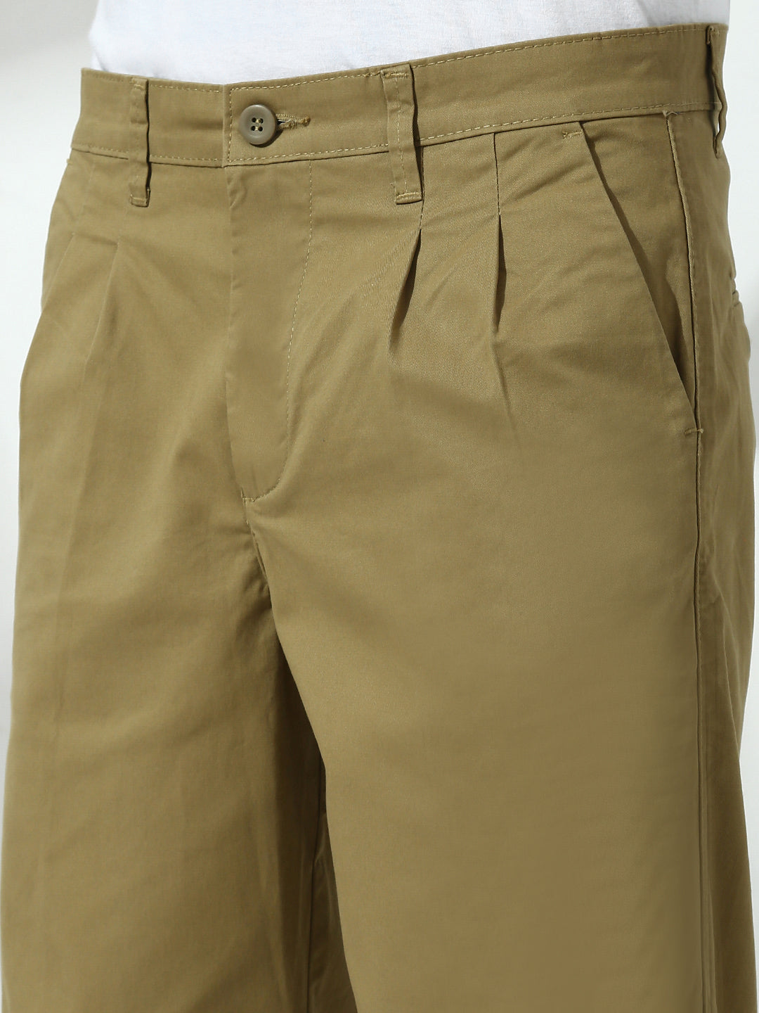 Khakhi Straight Fit Cotton Pant
