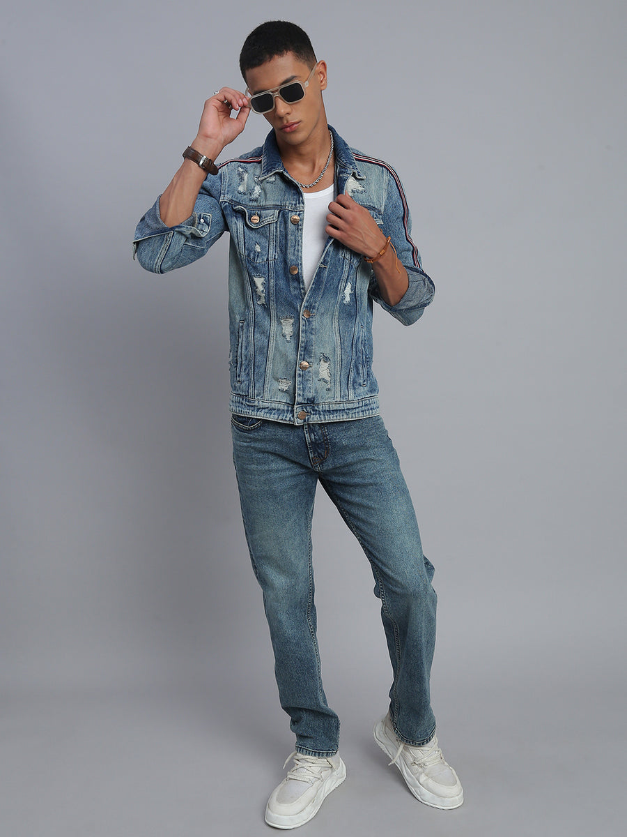 Mild Blue Vintage Regular Straight Fit Stretchable Jeans