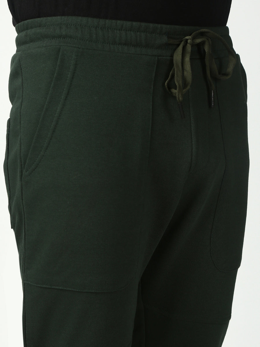 Dark Green Slim Fit Stretchable Jogger