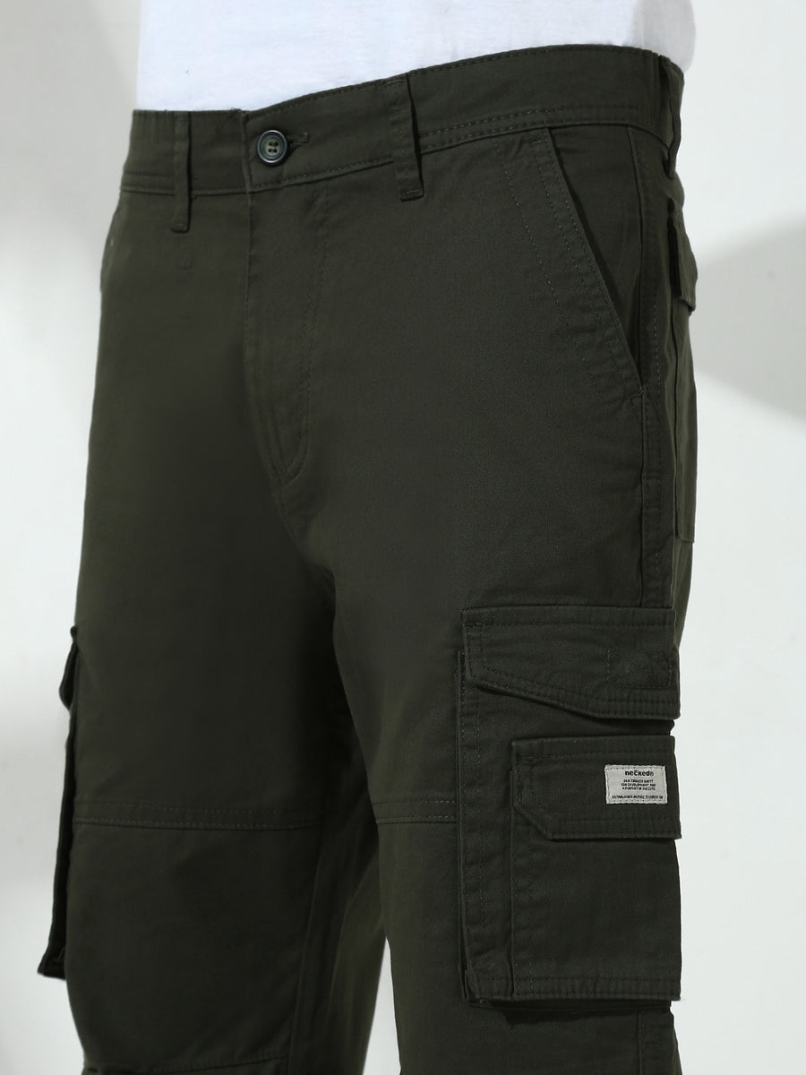 Drak Olive 7Pocket Regular Fit Cargo Paint