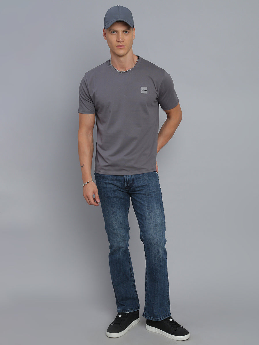 Smoke Indigo Blue Boot Cut Fit Stretchable Jeans