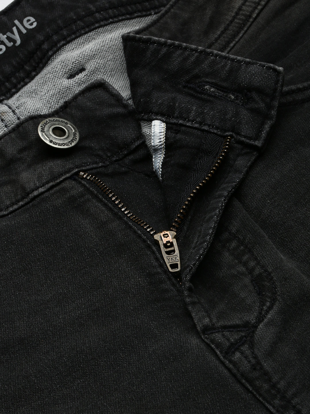 Black Gray Vintage Slim Fit Stretchable Jeans