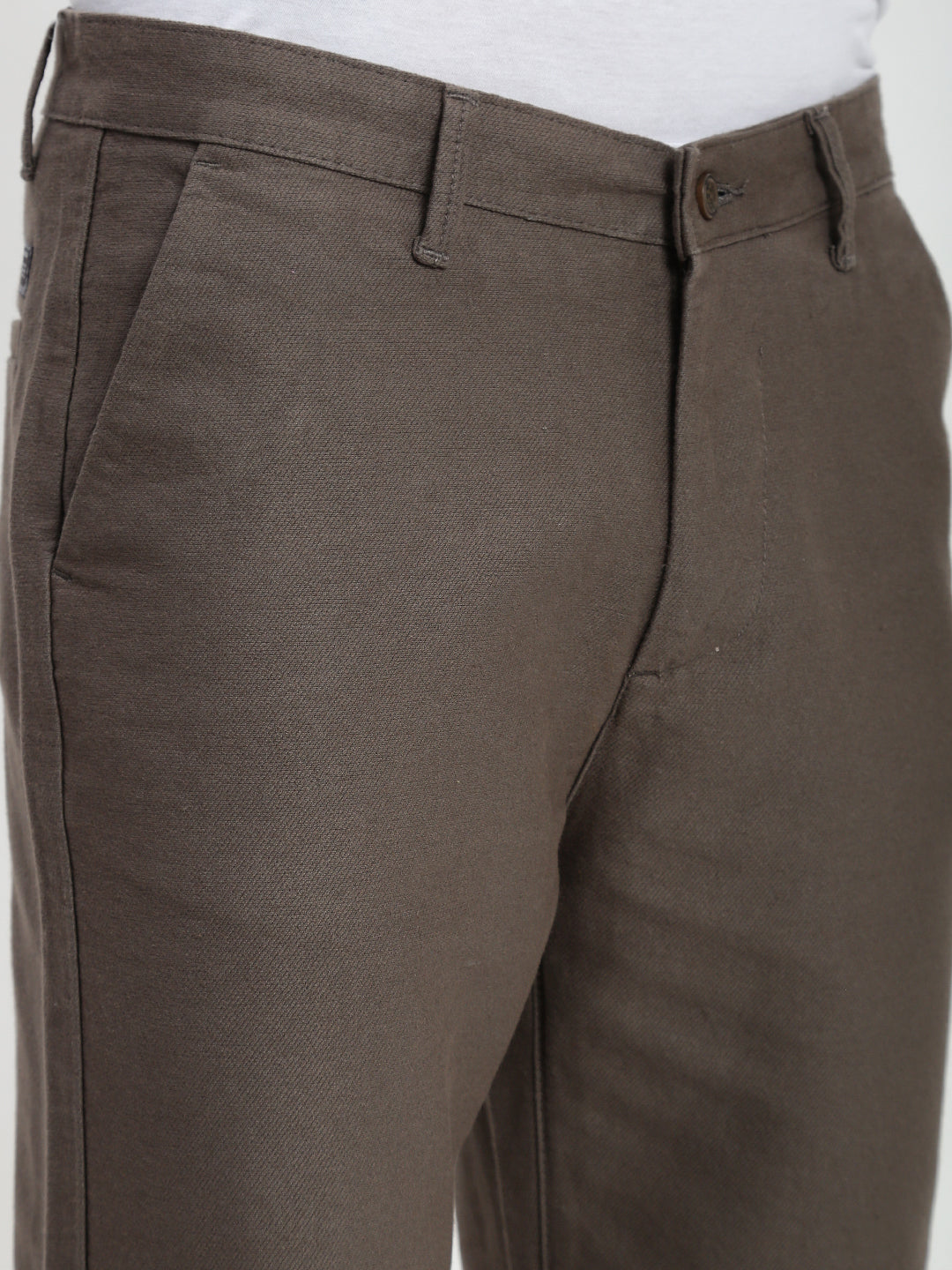 Mouse Relax Fit Cross Pocket Drill Linen Pants