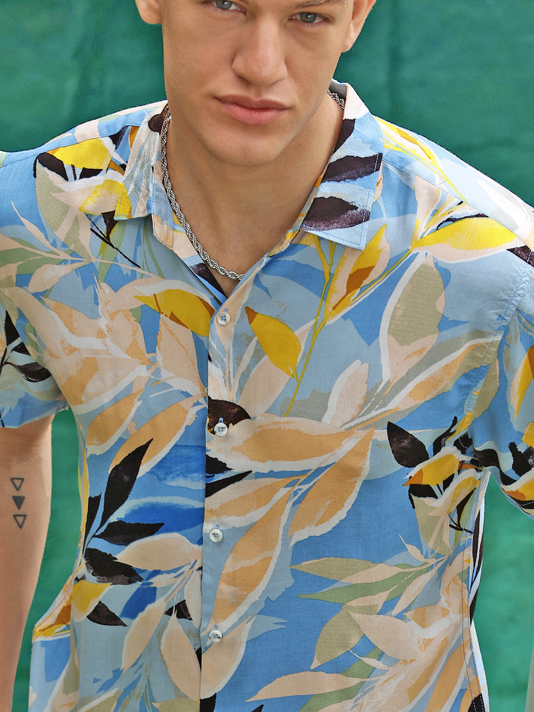 Printed Viscose Half Sleeve Shirt Without Pocket