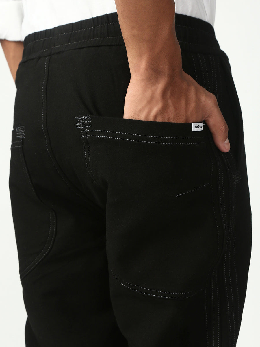 Black Anti Fit Stretchable Jogger
