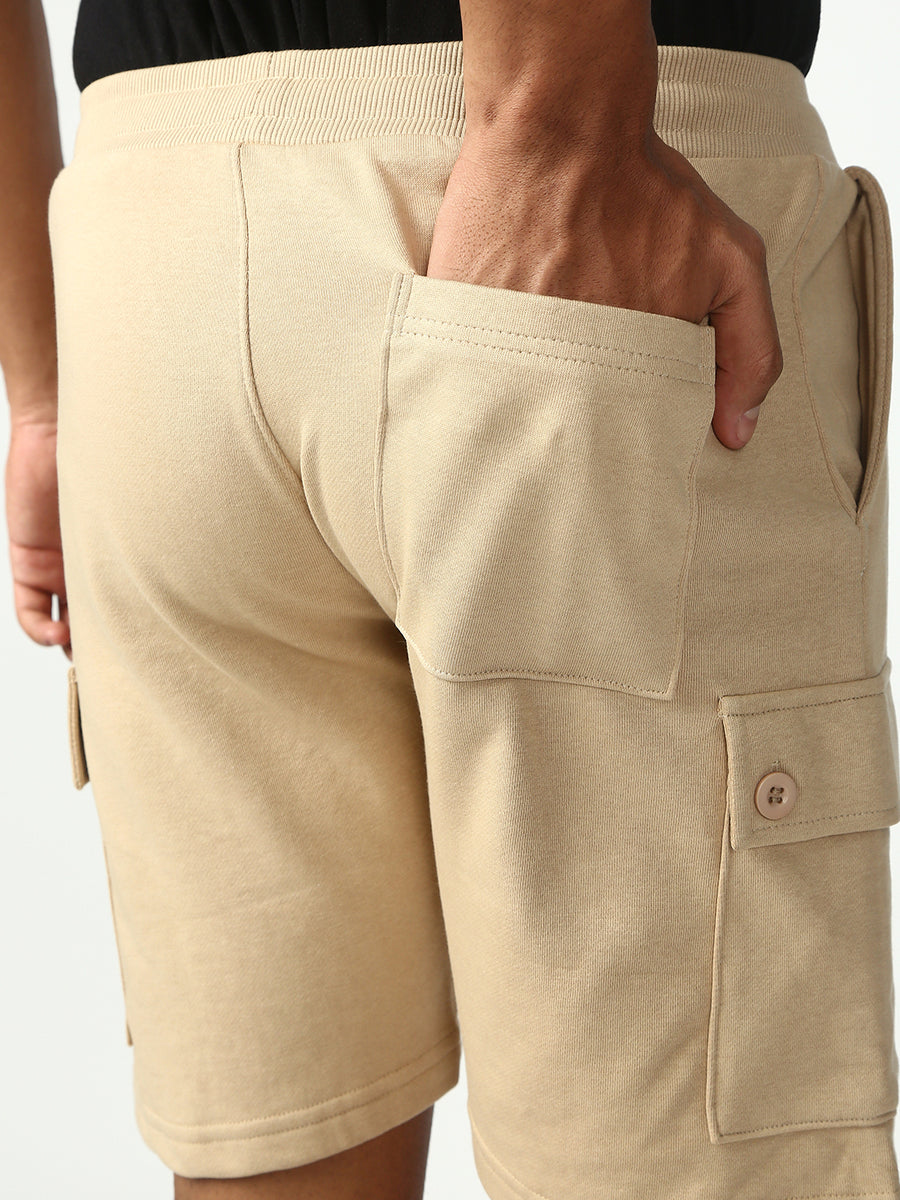 Beige Relax Fit Shorts