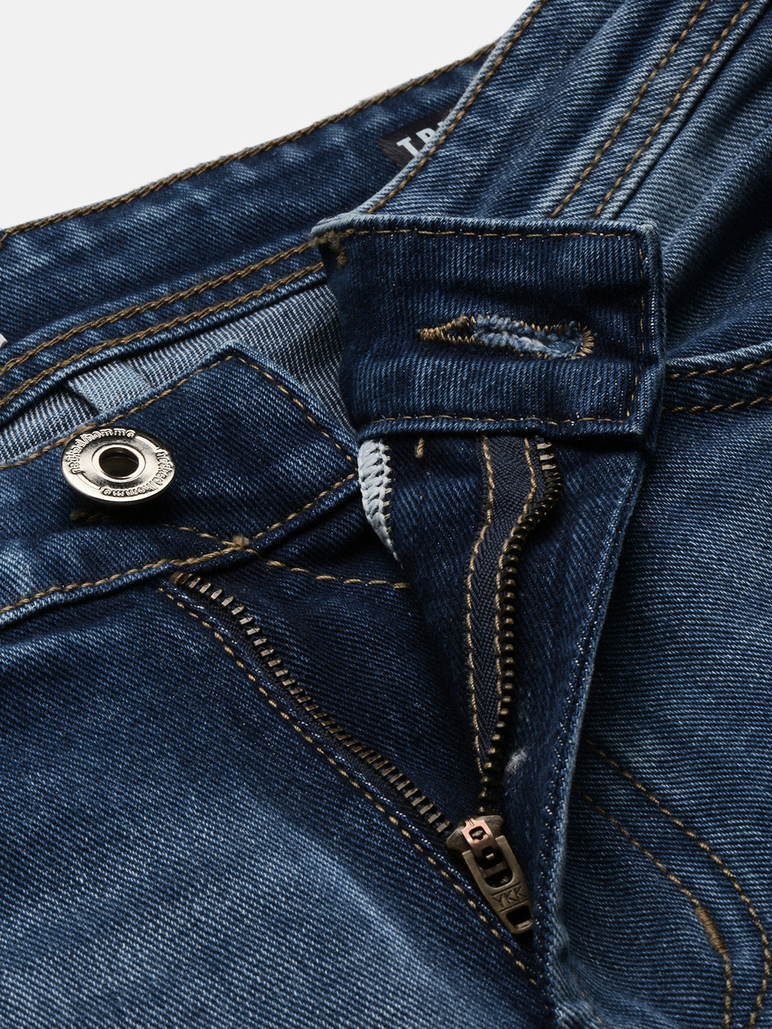 vintage blue low rise slim straight jeans