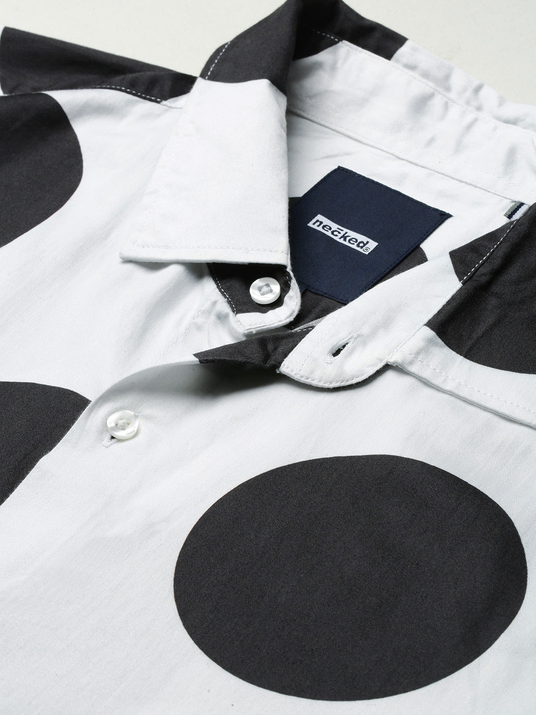 Printed Satin Giza Cotton Shirt Without Pocket