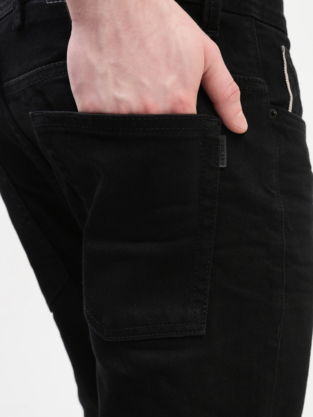 Black Selvedge Slim Straight Fit Stretchable Jeans