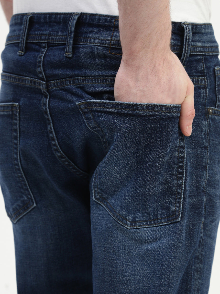 Dark Blue Relax Fit Stretchable Jeans