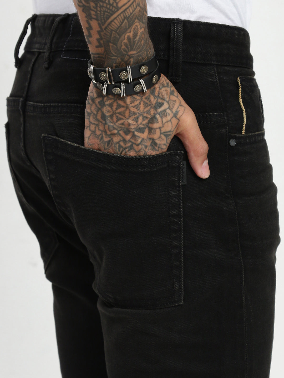Vintage Carbon Black Slim Straight Fit Selvedge Jeans