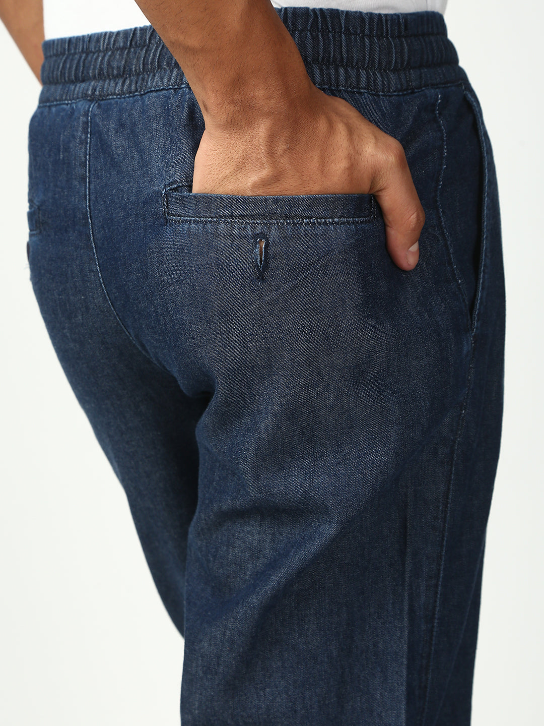 Blue Relax Fit Cross Pocket Cotton Pant