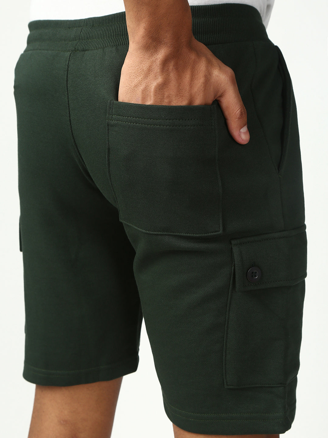 Bottle Green Relax Fit Shorts