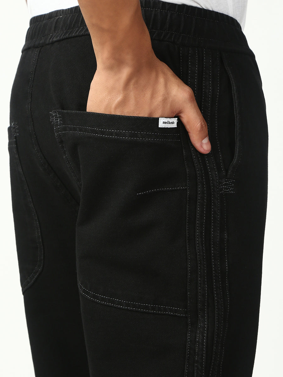 Black Anti Fit Stretchable Jogger