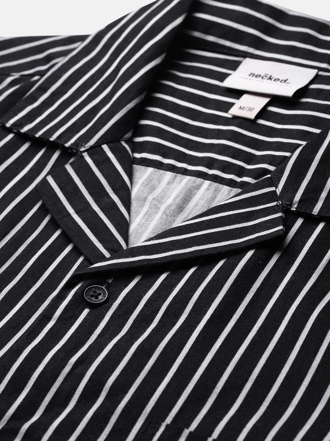 Self Stripe Half Sleeve Oversize Shirt With Pocket