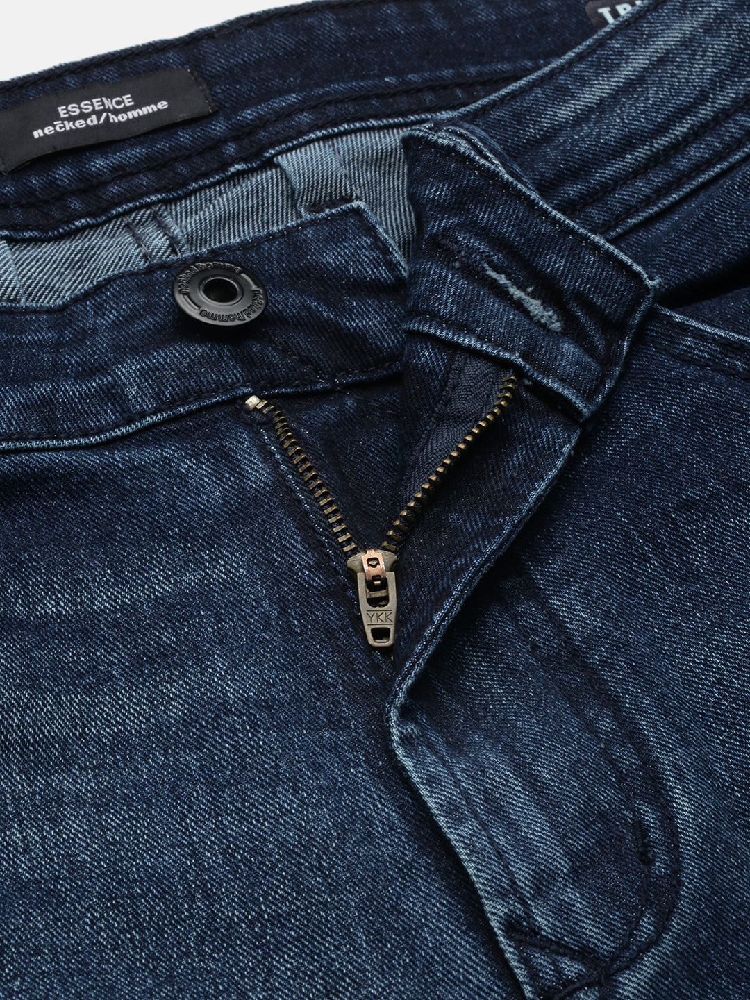 Vintage Yellow Blue Straight Stretchable Jeans